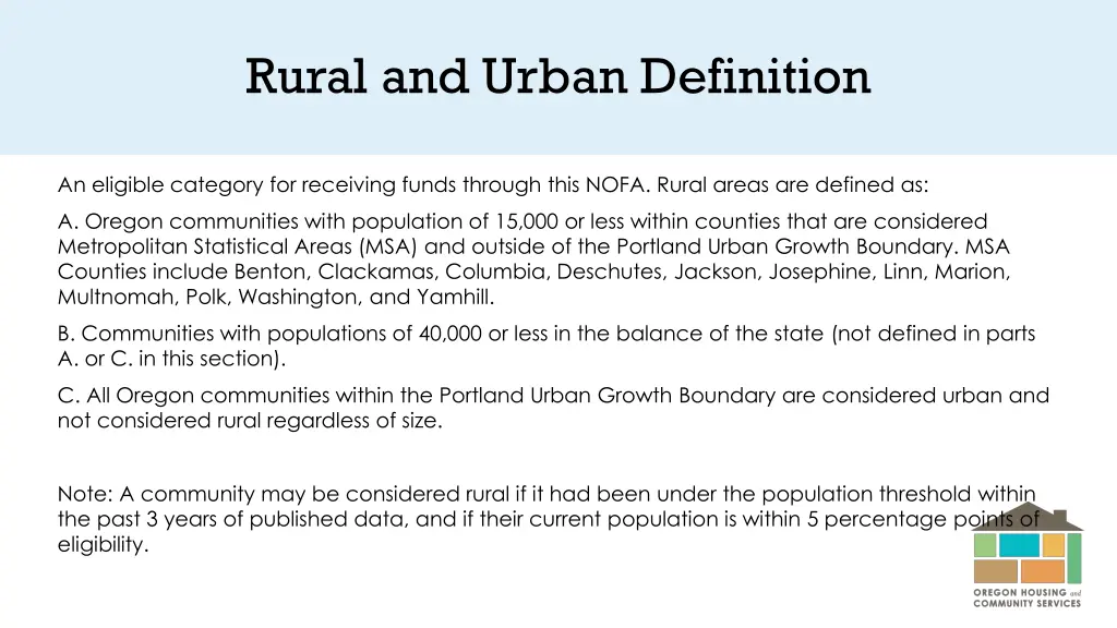rural and urban definition