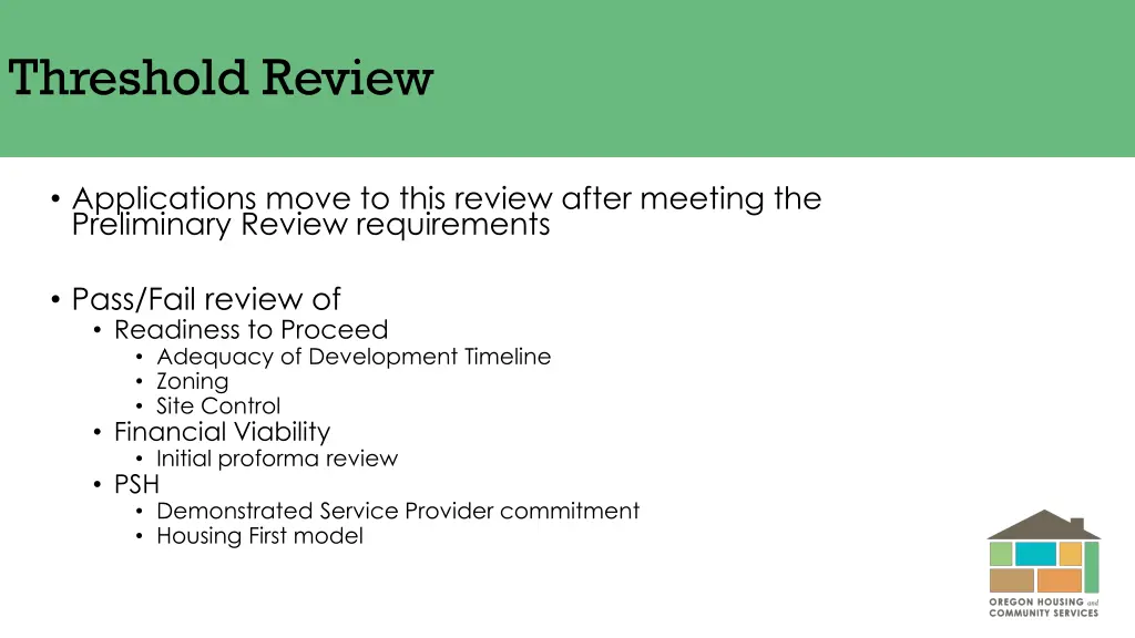 threshold review