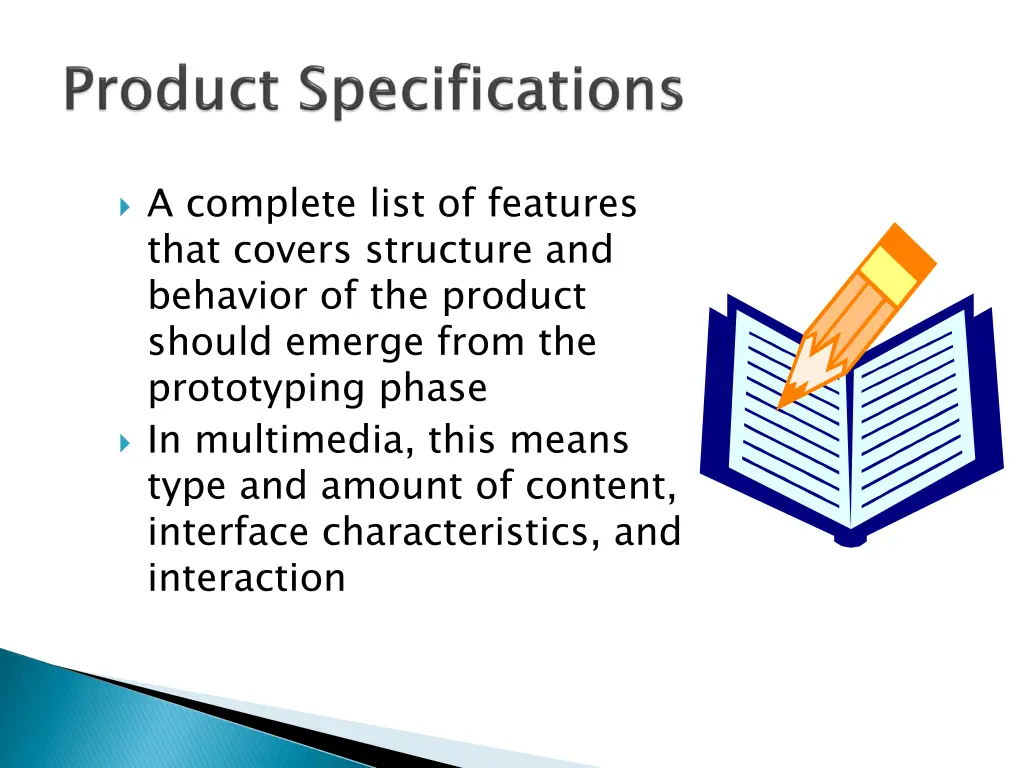 a complete list of features that covers structure