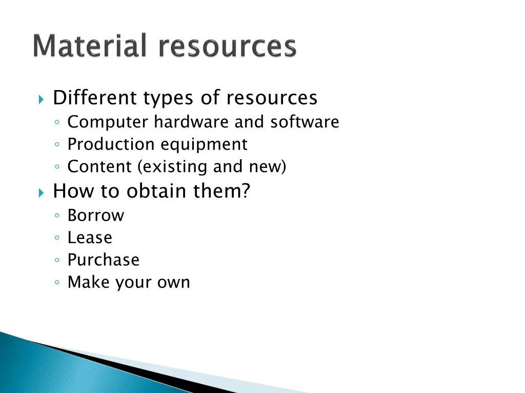 different types of resources computer hardware