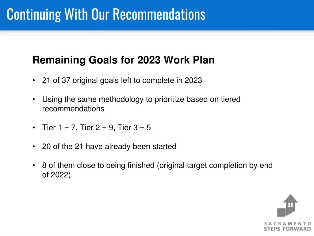continuing with our recommendations