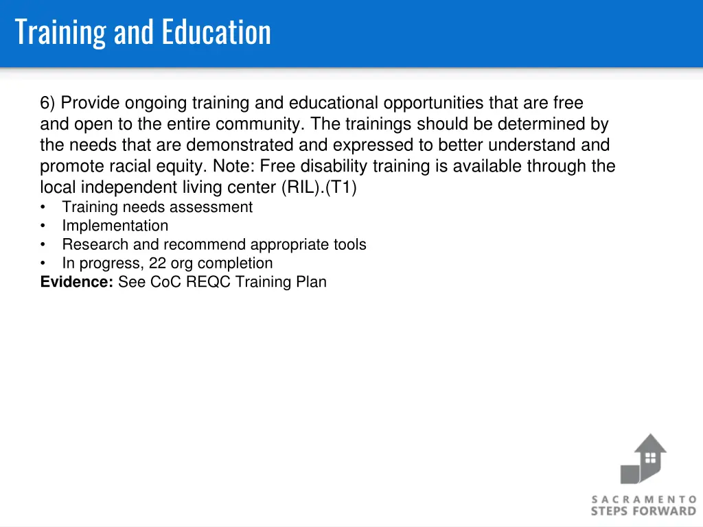 training and education