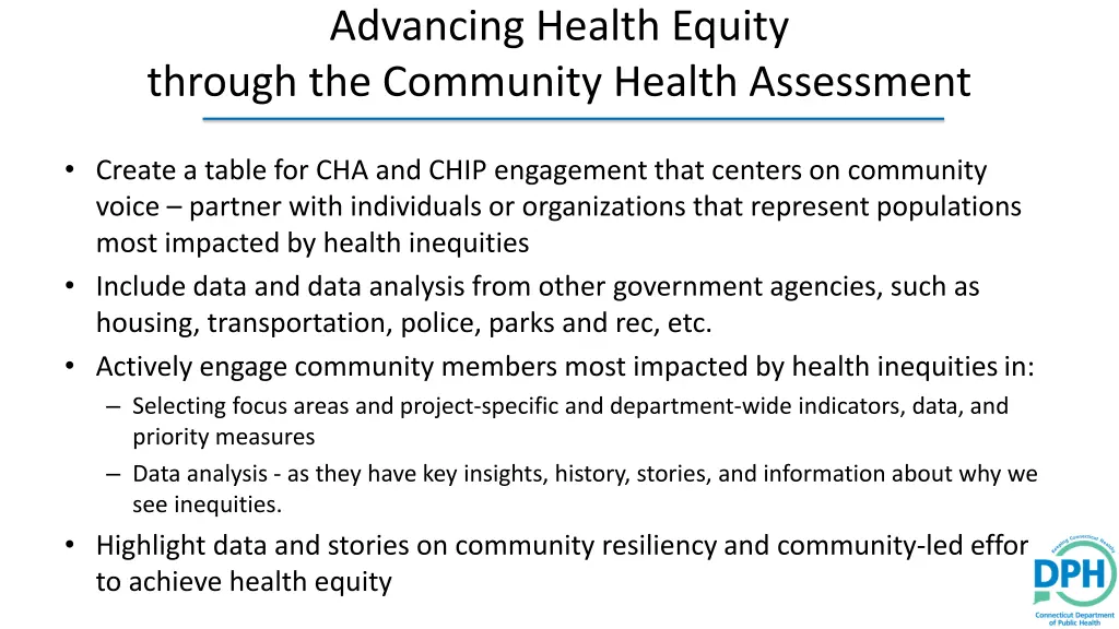 advancing health equity through the community