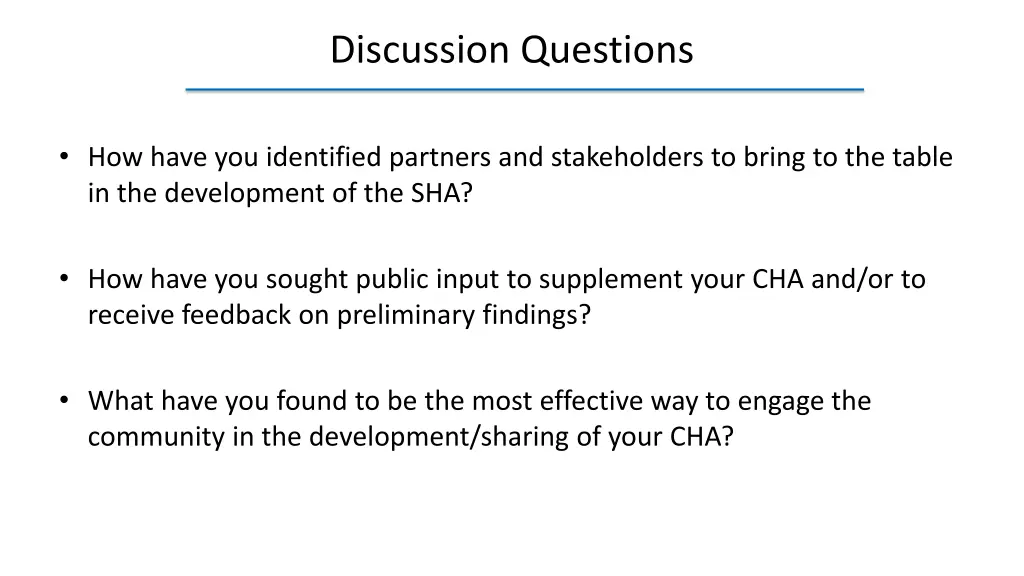discussion questions