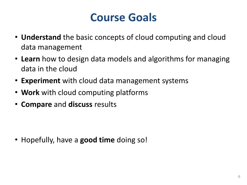course goals