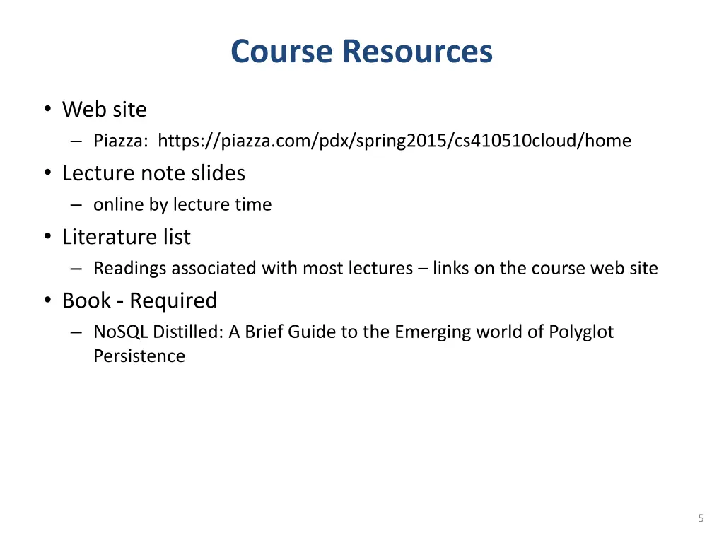 course resources