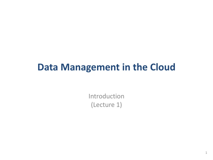 data management in the cloud