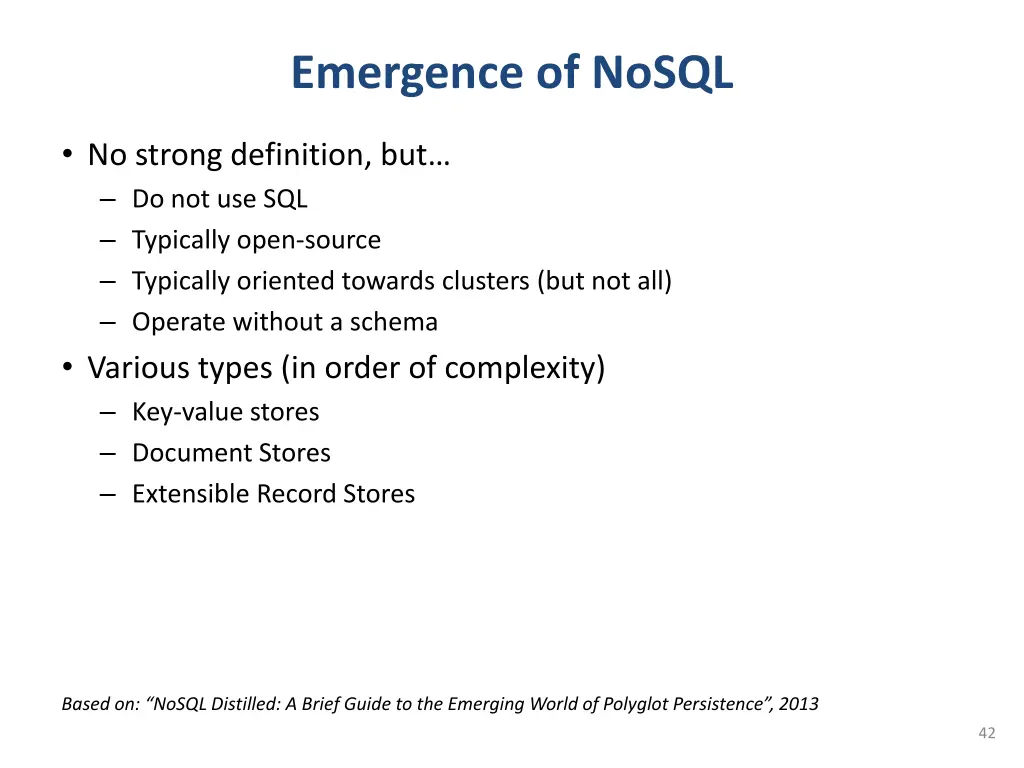 emergence of nosql