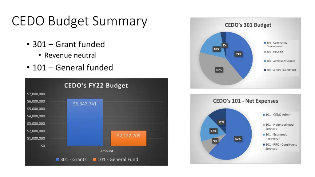 cedo budget summary