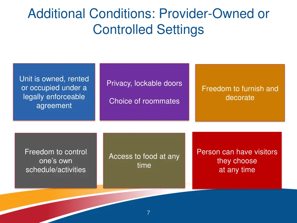 additional conditions provider owned