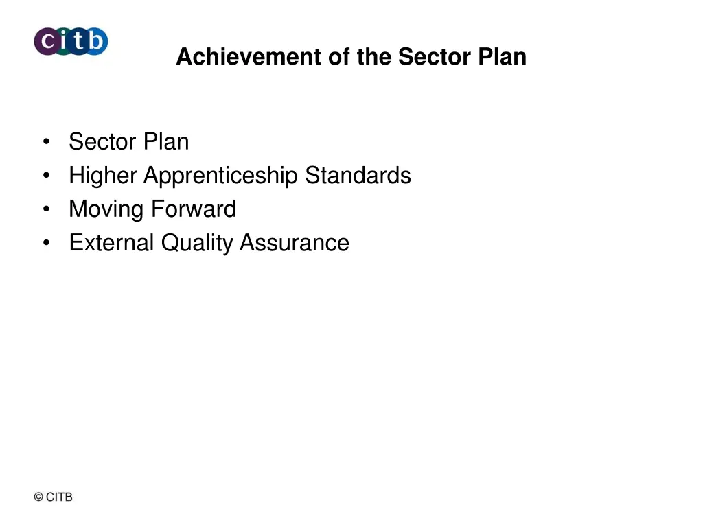 achievement of the sector plan