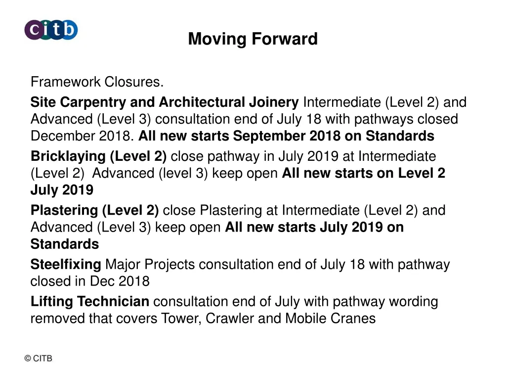 moving forward