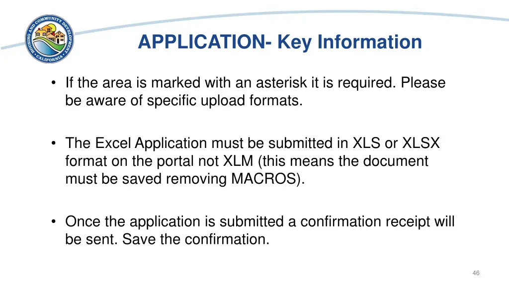 application key information