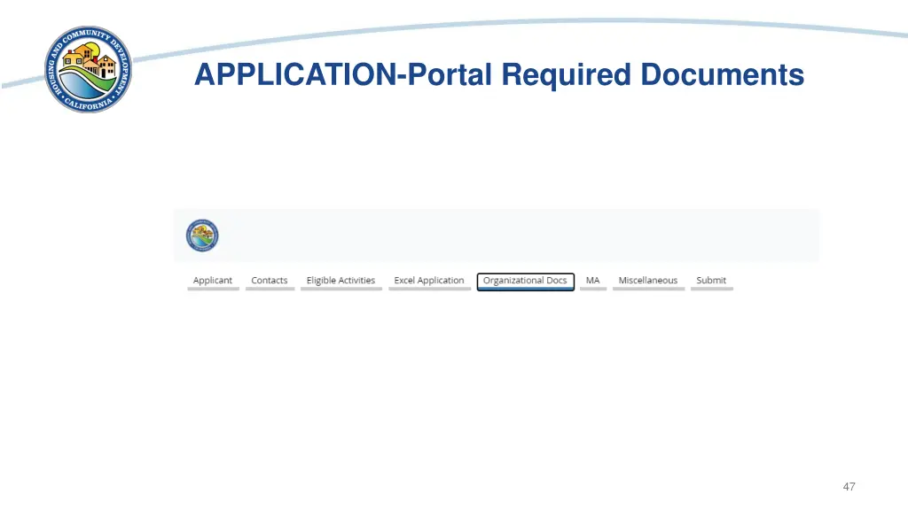 application portal required documents