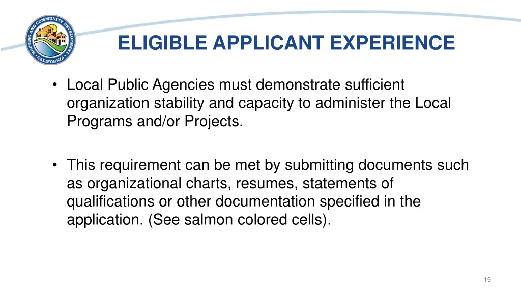 eligible applicant experience 1