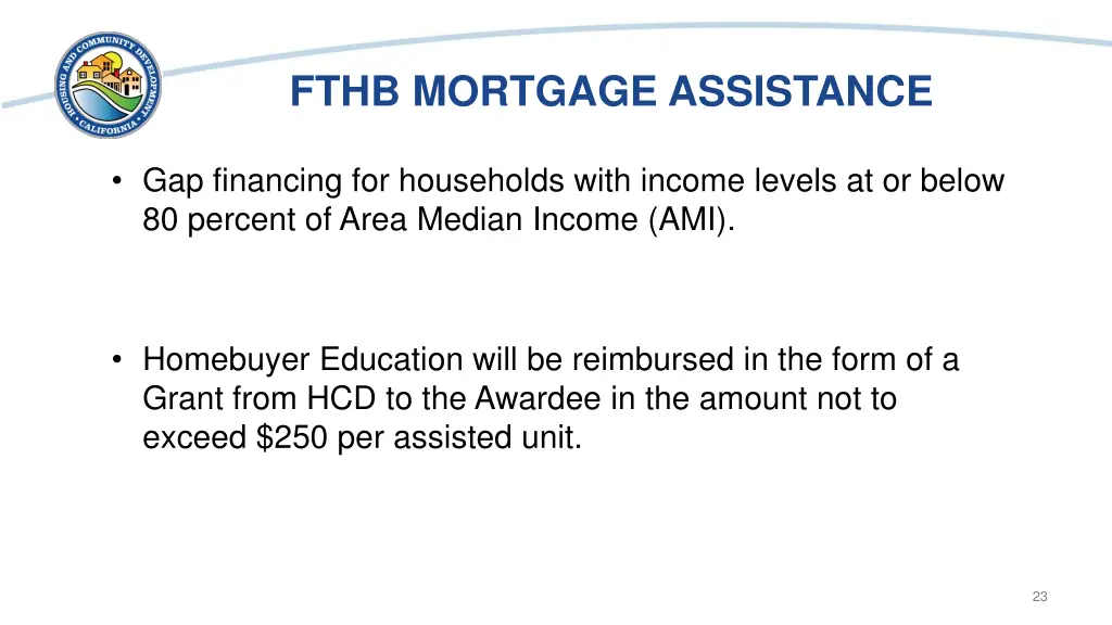 fthb mortgage assistance