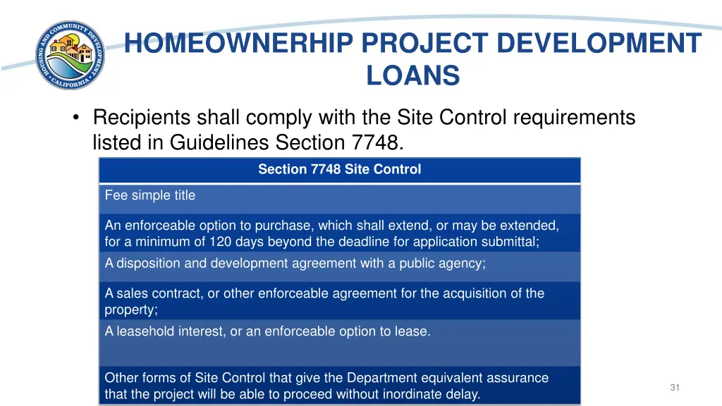 homeownerhip project development loans 1