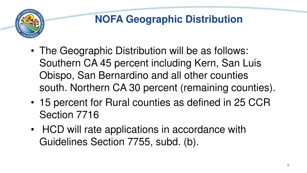 nofa geographic distribution