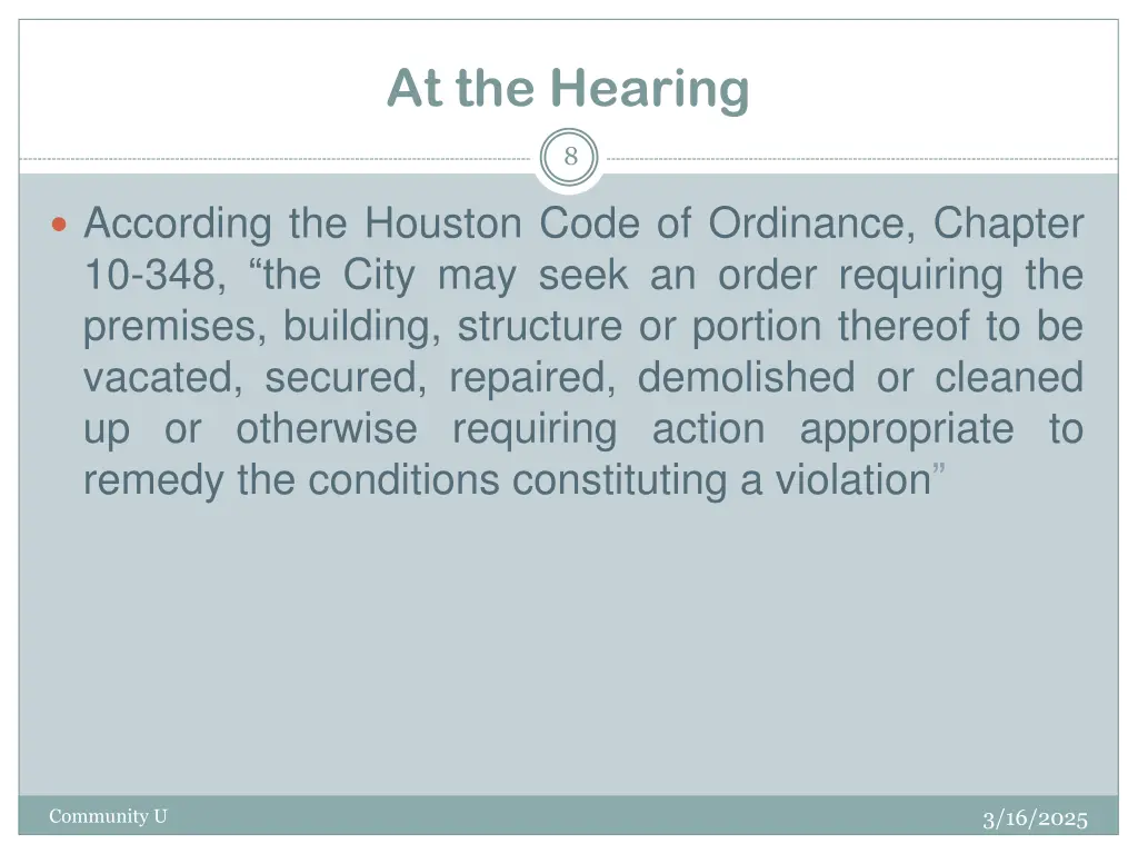 at the hearing
