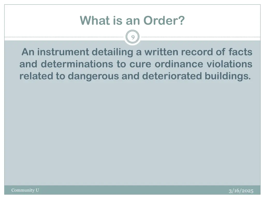 what is an order