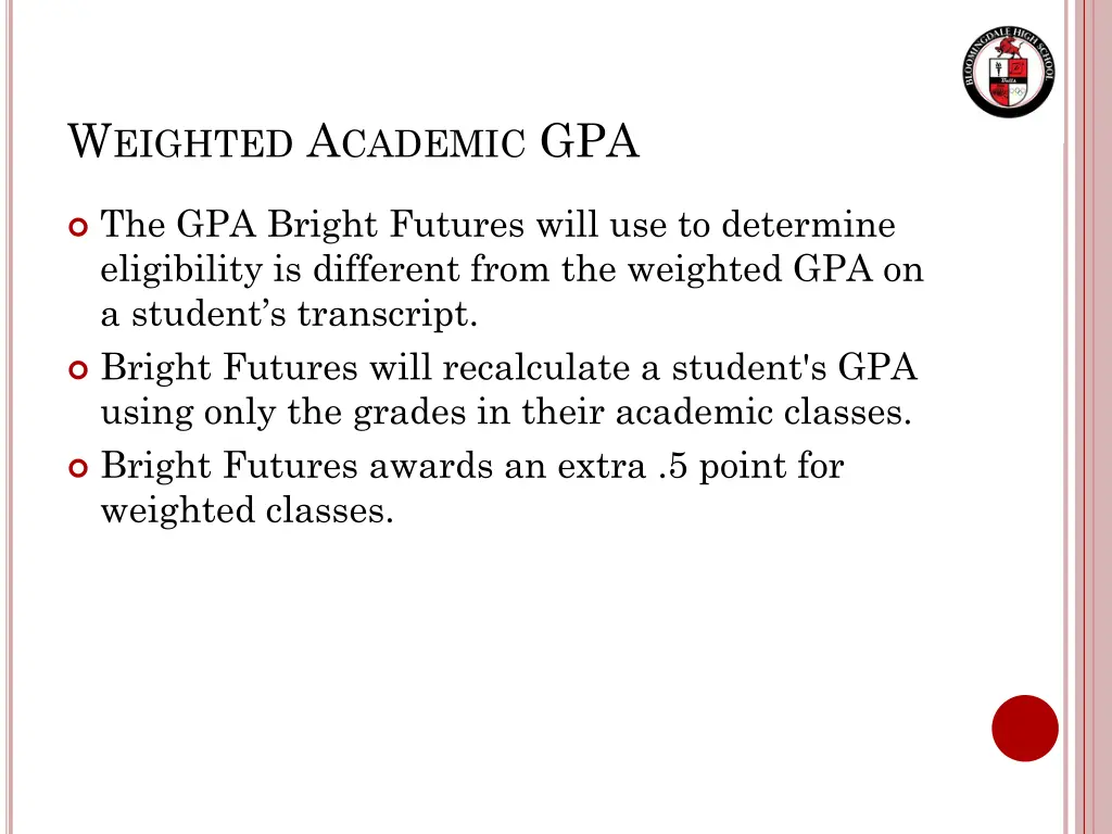 w eighted a cademic gpa