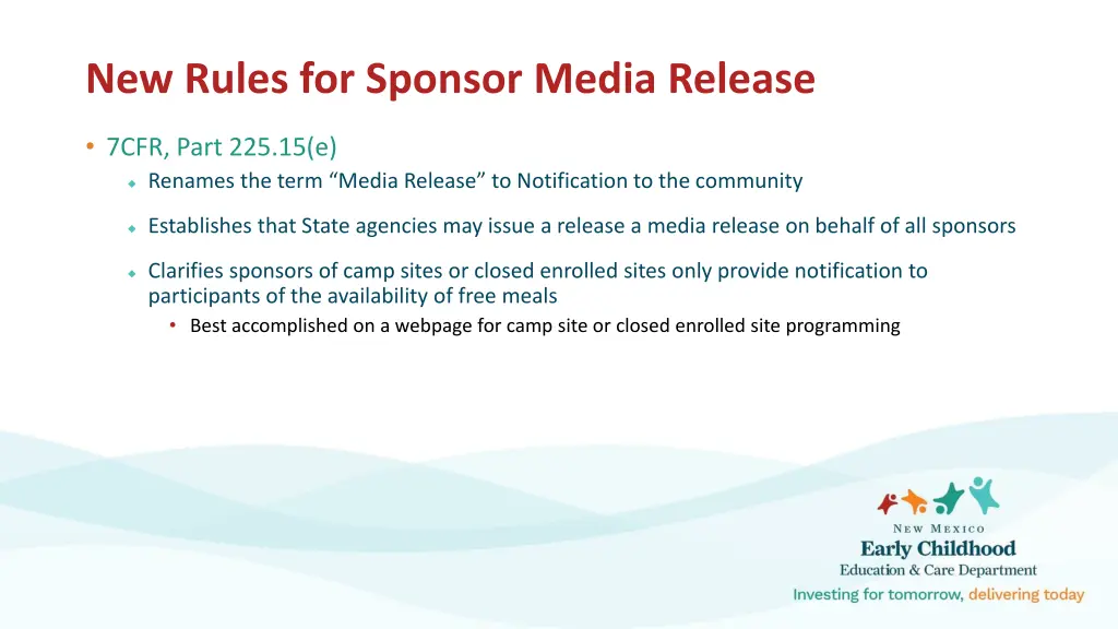 new rules for sponsor media release
