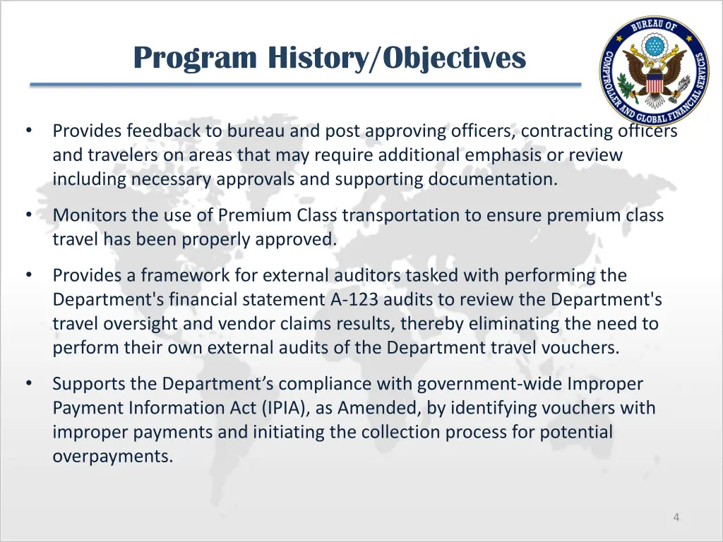 program history objectives