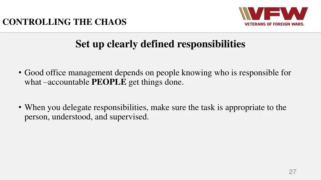 controlling the chaos 1