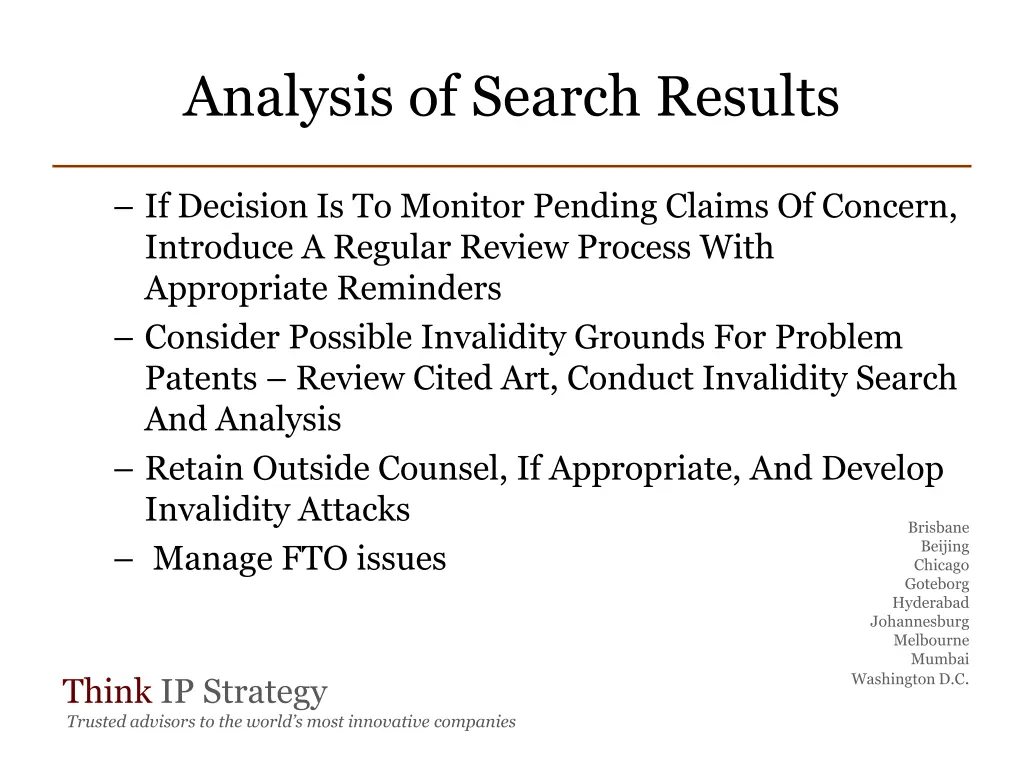 analysis of search results 1