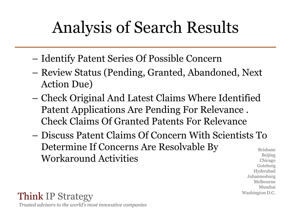 analysis of search results