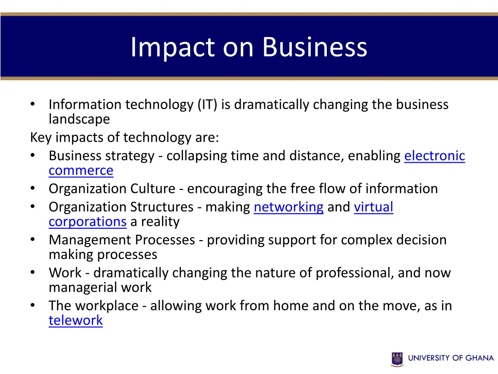 impact on business