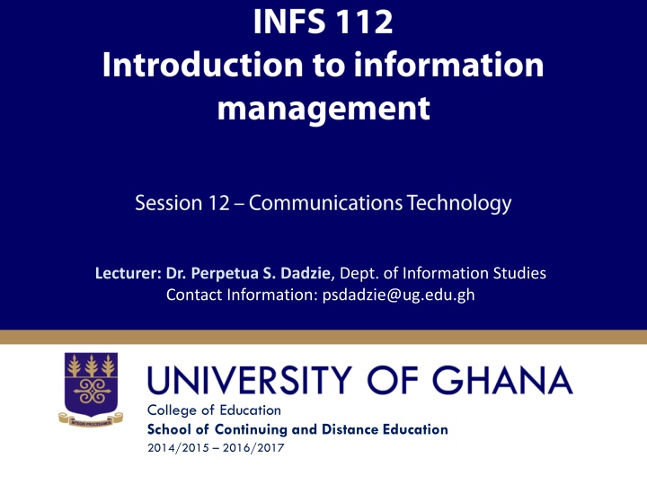 lecturer dr perpetua s dadzie dept of information