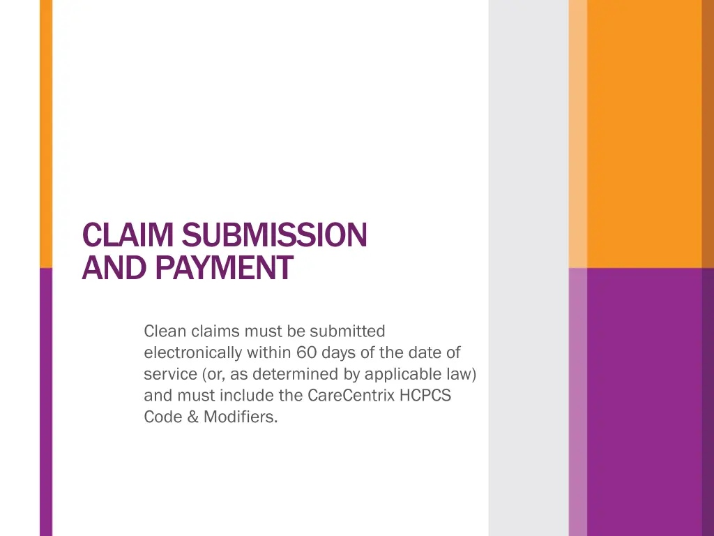 claim submission and payment