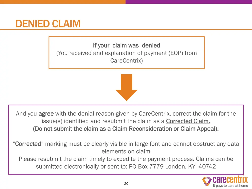 denied claim