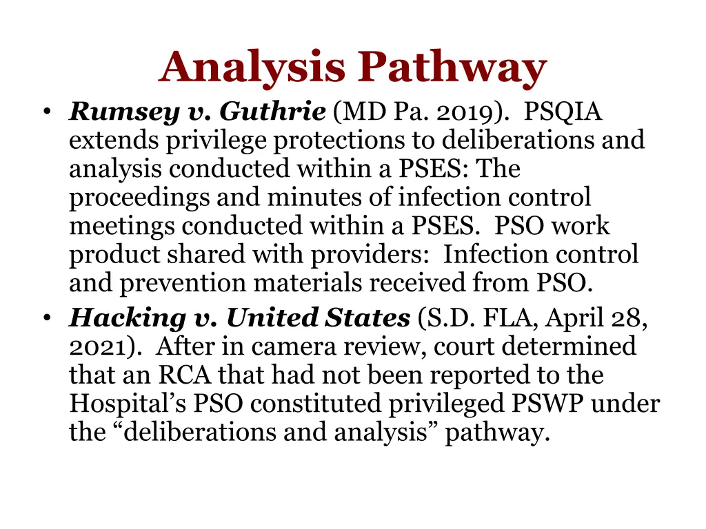 analysis pathway rumsey v guthrie md pa 2019