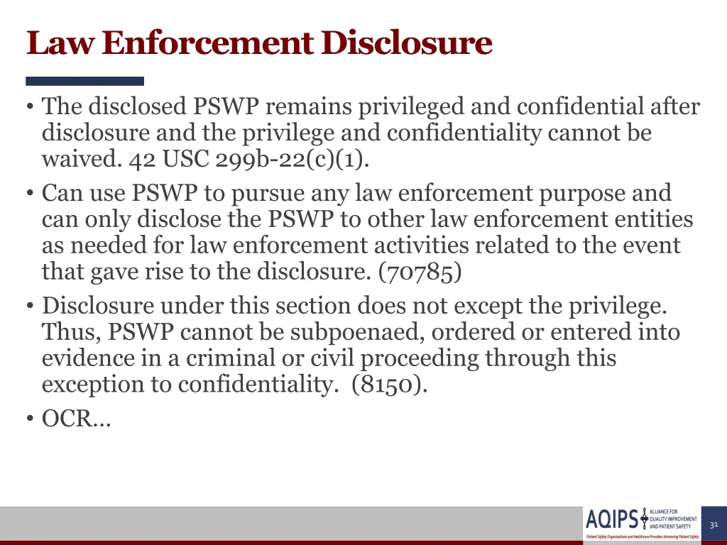 law enforcement disclosure