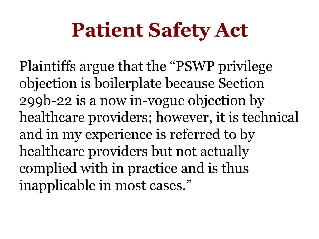 patient safety act