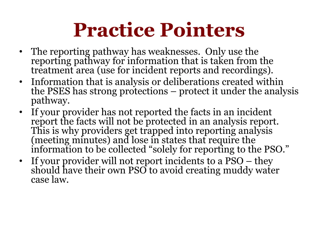 practice pointers