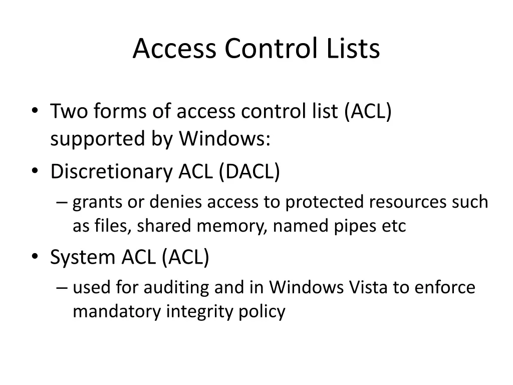 access control lists