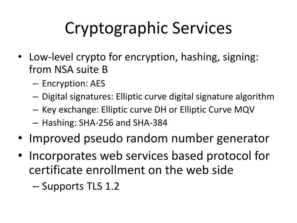 cryptographic services