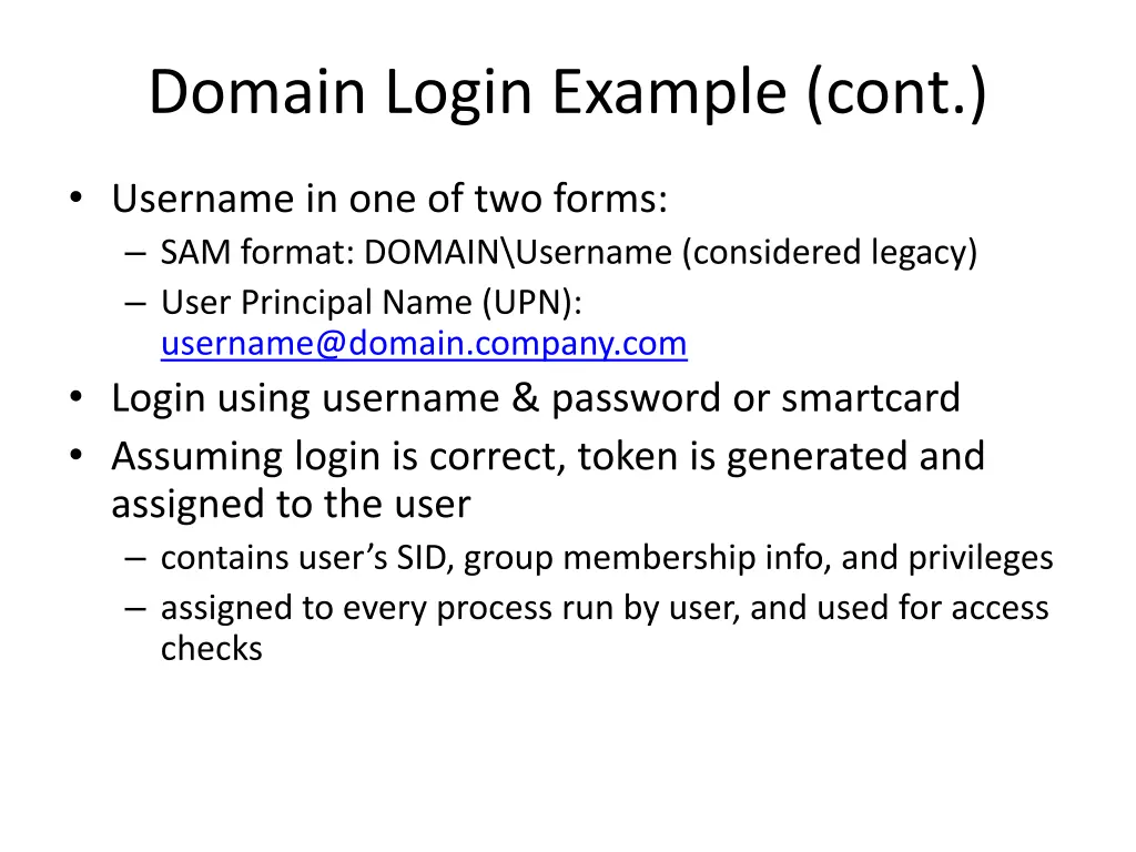domain login example cont