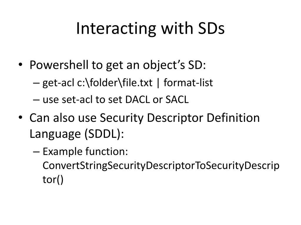 interacting with sds