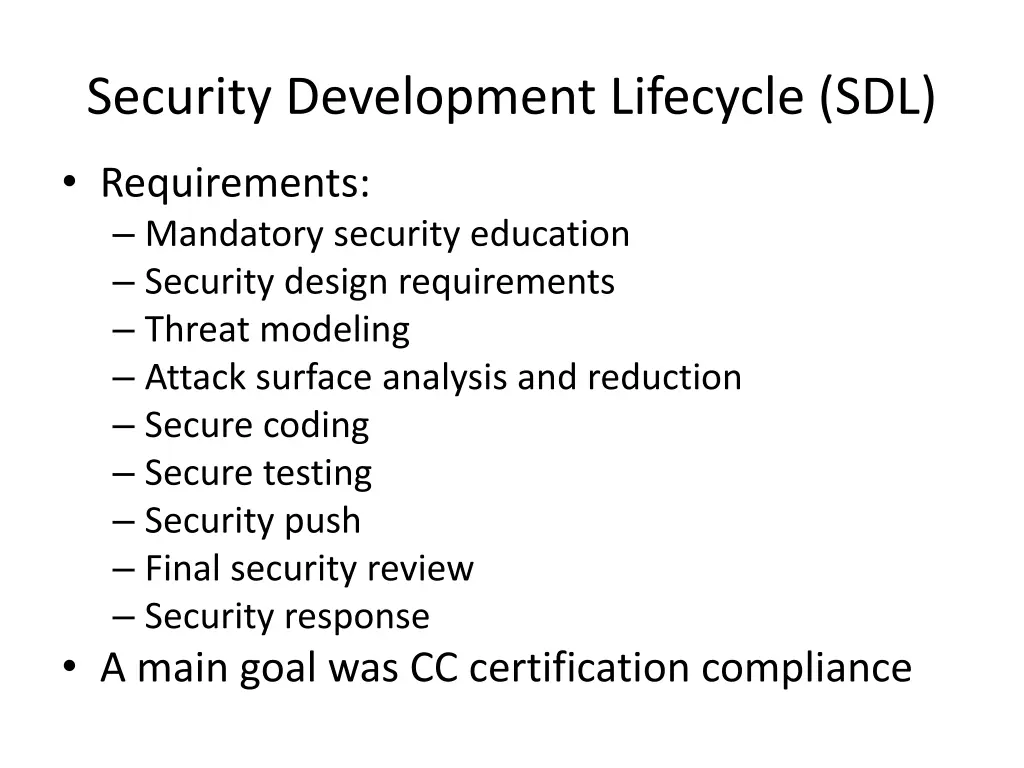 security development lifecycle sdl