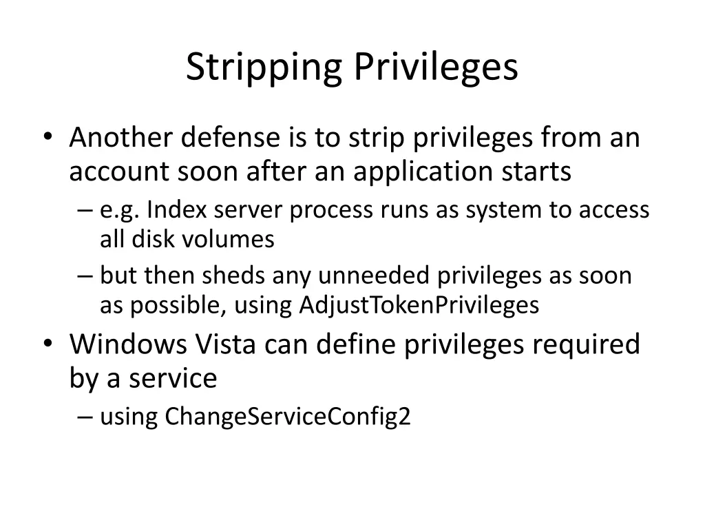 stripping privileges