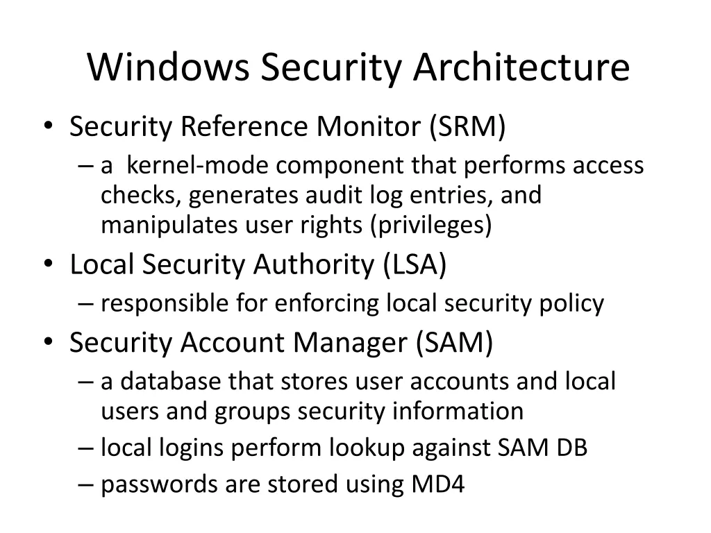 windows security architecture