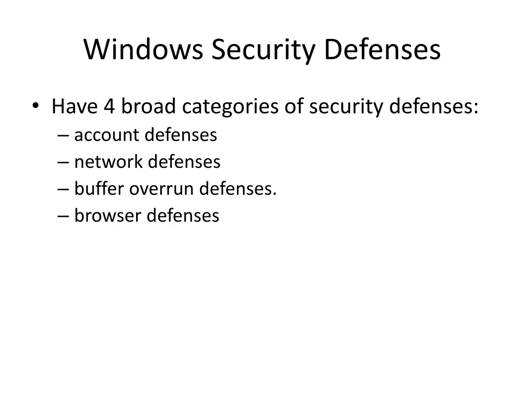 windows security defenses