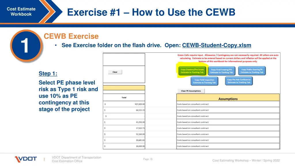 exercise 1 how to use the cewb