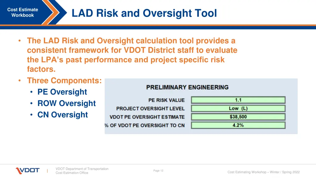 lad risk and oversight tool