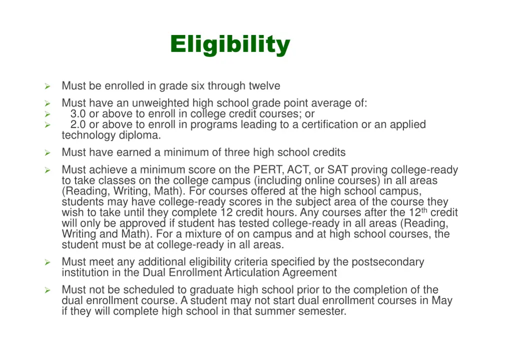 eligibility