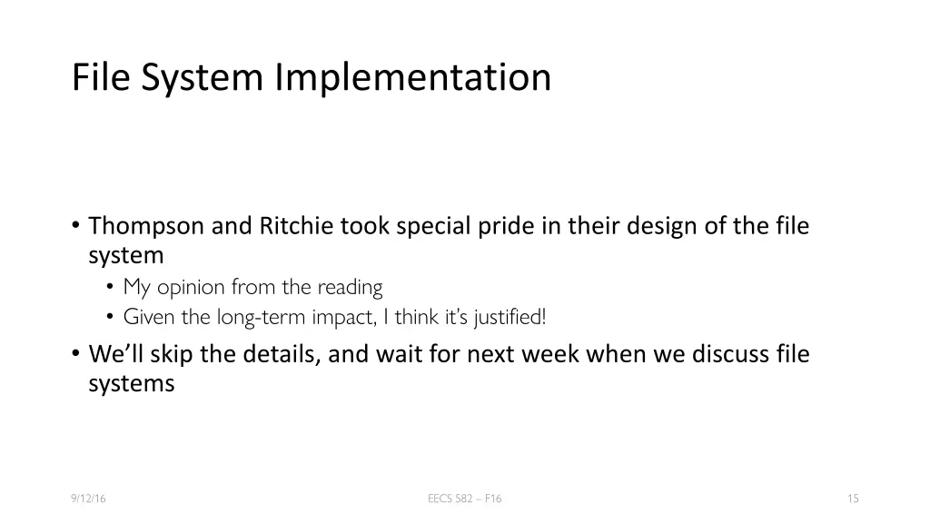 file system implementation